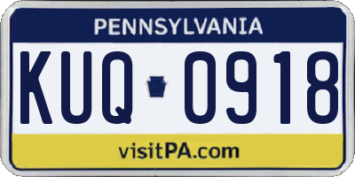 PA license plate KUQ0918