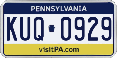 PA license plate KUQ0929
