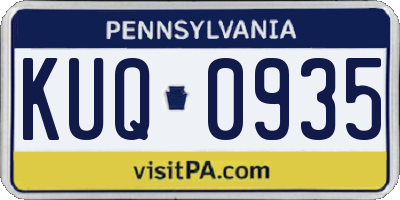 PA license plate KUQ0935