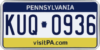 PA license plate KUQ0936