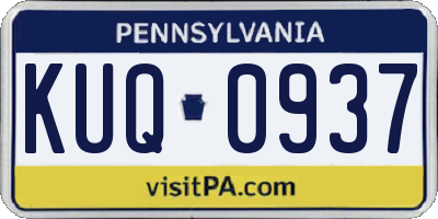 PA license plate KUQ0937