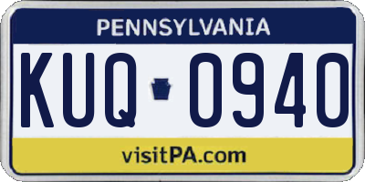 PA license plate KUQ0940