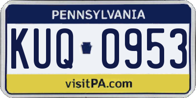 PA license plate KUQ0953