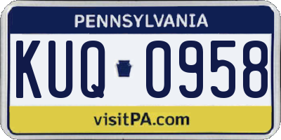 PA license plate KUQ0958