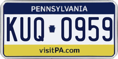 PA license plate KUQ0959