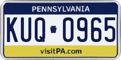 PA license plate KUQ0965