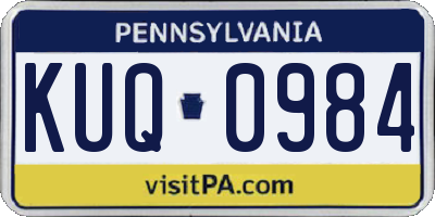 PA license plate KUQ0984