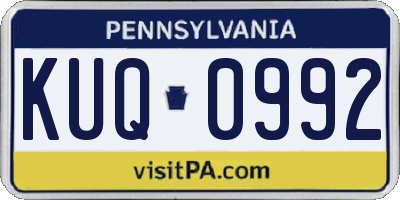 PA license plate KUQ0992
