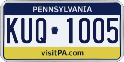PA license plate KUQ1005