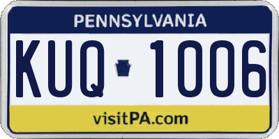 PA license plate KUQ1006