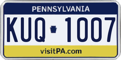 PA license plate KUQ1007