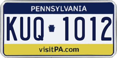 PA license plate KUQ1012