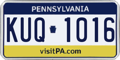 PA license plate KUQ1016
