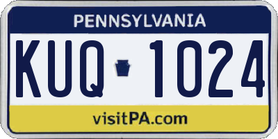 PA license plate KUQ1024