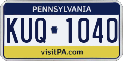 PA license plate KUQ1040