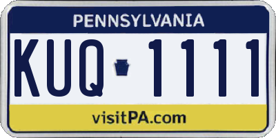 PA license plate KUQ1111