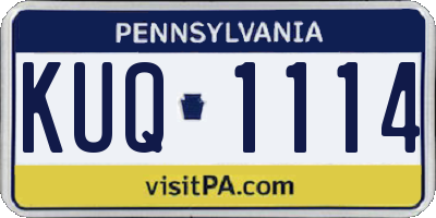 PA license plate KUQ1114