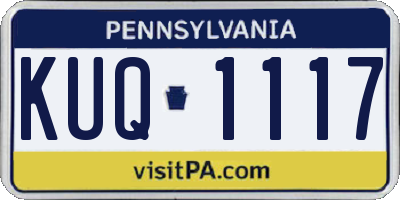 PA license plate KUQ1117