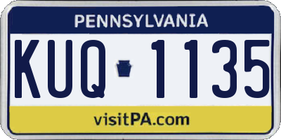 PA license plate KUQ1135