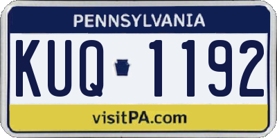 PA license plate KUQ1192