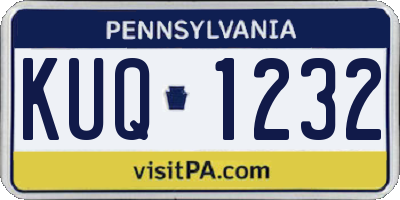 PA license plate KUQ1232
