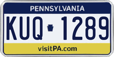 PA license plate KUQ1289