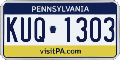 PA license plate KUQ1303