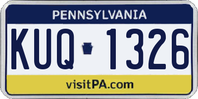 PA license plate KUQ1326
