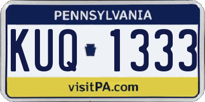 PA license plate KUQ1333