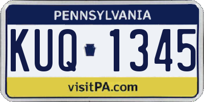 PA license plate KUQ1345