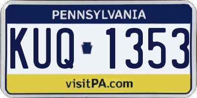 PA license plate KUQ1353