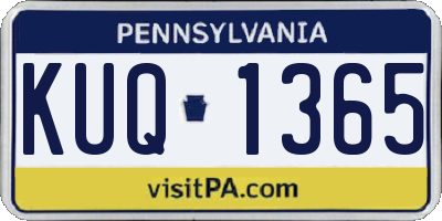 PA license plate KUQ1365