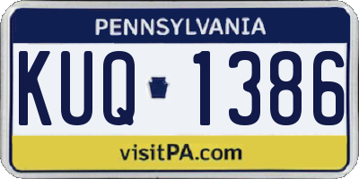 PA license plate KUQ1386