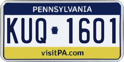 PA license plate KUQ1601