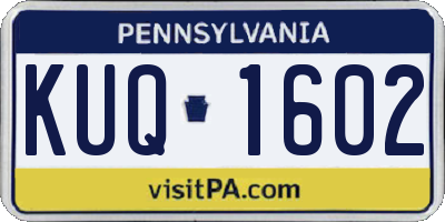 PA license plate KUQ1602