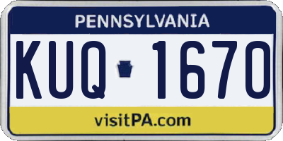 PA license plate KUQ1670