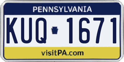 PA license plate KUQ1671