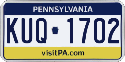 PA license plate KUQ1702