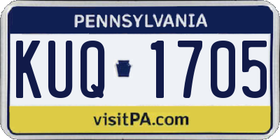 PA license plate KUQ1705