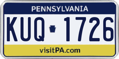 PA license plate KUQ1726