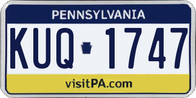 PA license plate KUQ1747