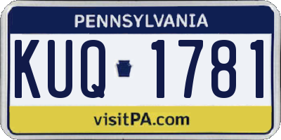 PA license plate KUQ1781