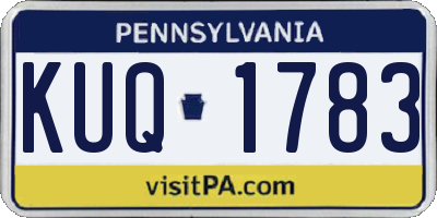 PA license plate KUQ1783
