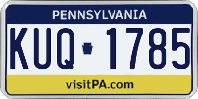 PA license plate KUQ1785