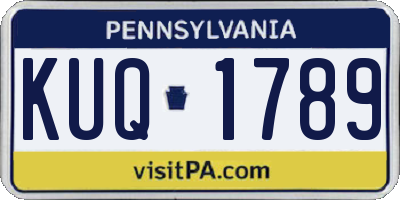 PA license plate KUQ1789