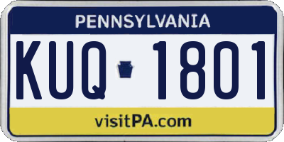 PA license plate KUQ1801