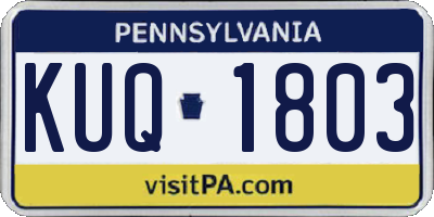 PA license plate KUQ1803