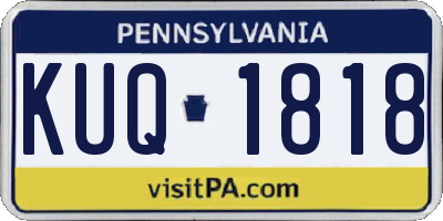 PA license plate KUQ1818