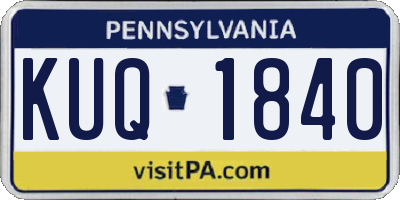 PA license plate KUQ1840