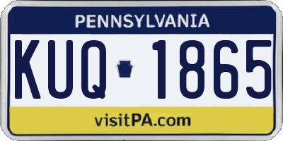 PA license plate KUQ1865